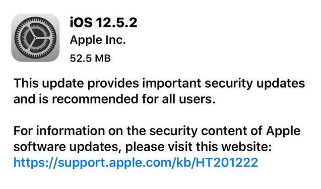 达坂城苹果手机维修分享iOS12.5.2发布，建议所有老苹果用户安装 